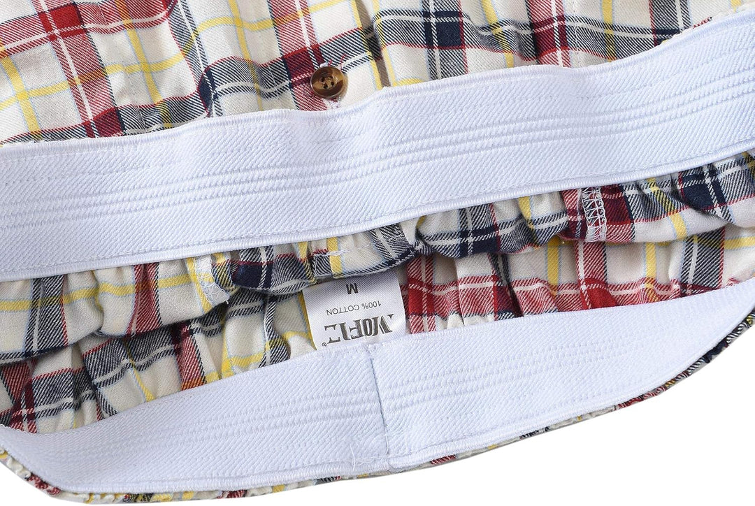 MoFiz Herren Pyjamahose Warm Lang Baumwolle Weich Schlafanzughose Kariert Winter Nachtwäsche Freizei