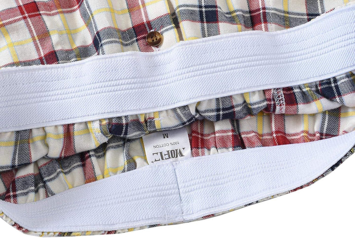 MoFiz Herren Pyjamahose Warm Lang Baumwolle Weich Schlafanzughose Kariert Winter Nachtwäsche Freizei