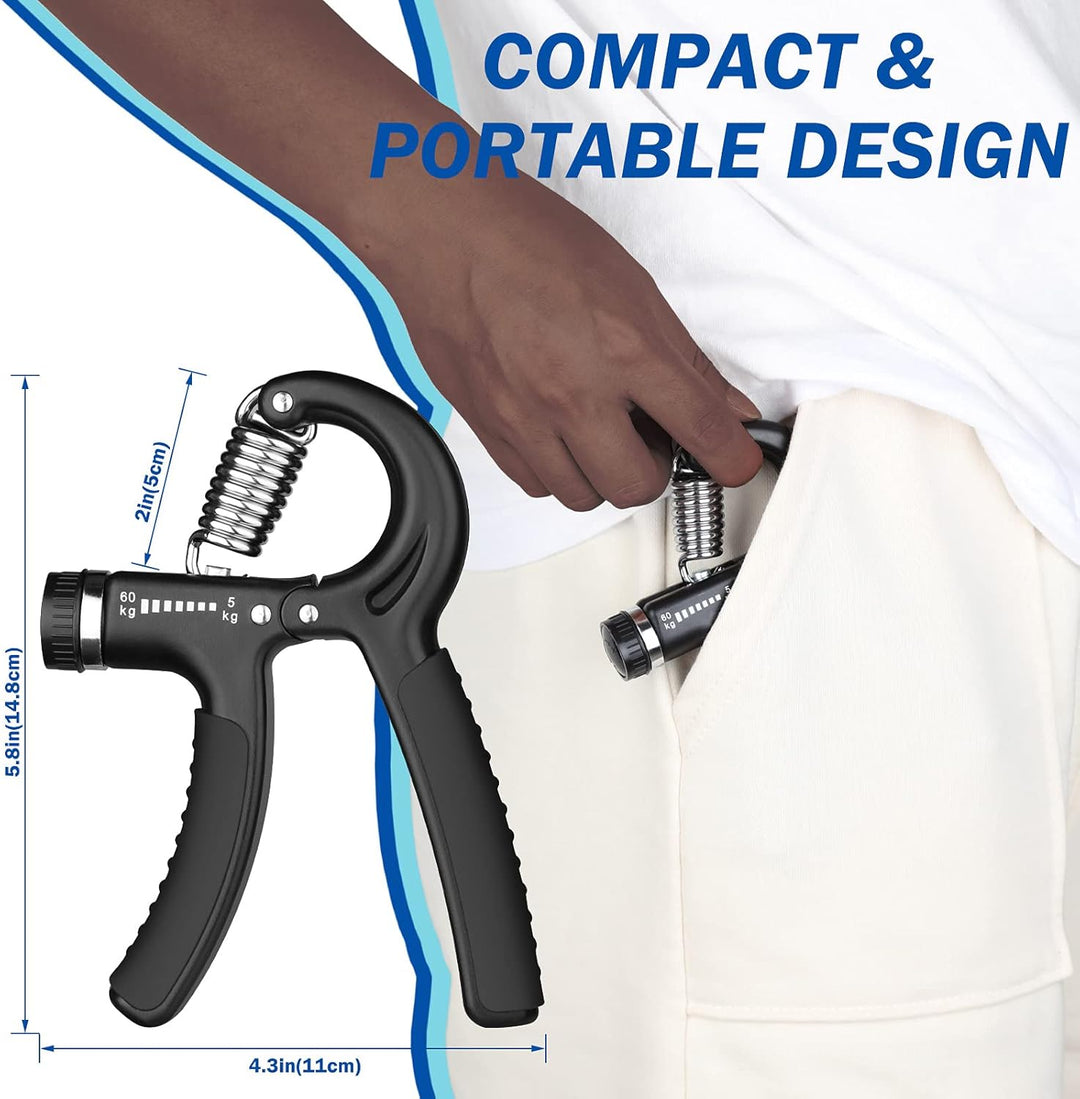 AIXPI Handgriffstärker, Griffkrafttrainer mit verstellbarem Widerstand, 5-60 kg, Unterarmstärker, Ha