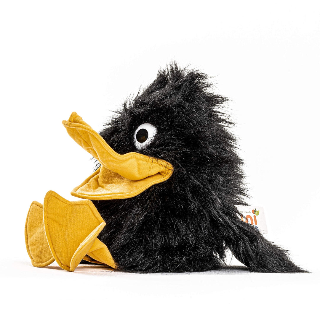Uni-Toys - Handpuppe Rabe - 40 cm (Höhe) - Plüsch-Puppe, Vogel - Plüschtier, Kuscheltier Rabe, 40 Cm