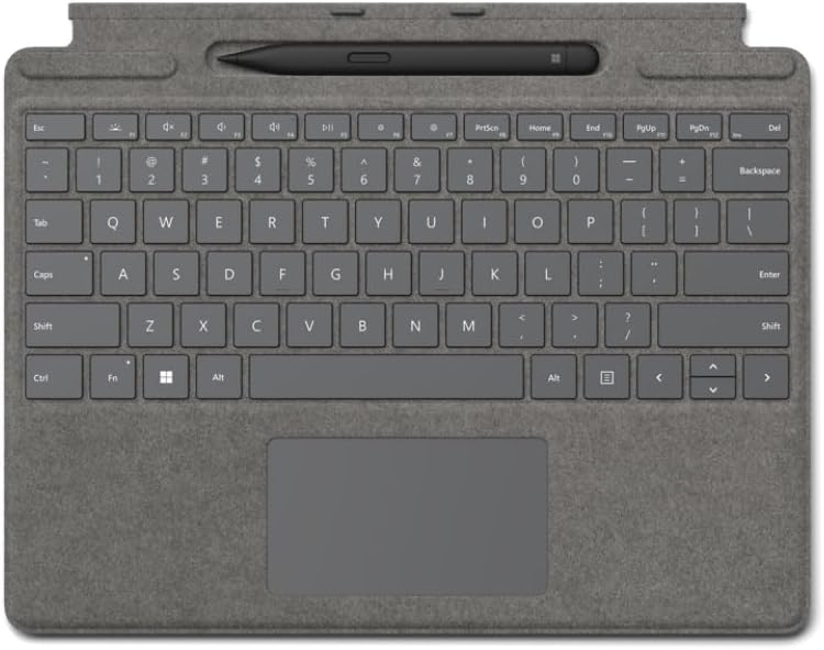 Microsoft Surface Pro 8 / 9 / X Signature Keyboard Platin im Bundle mit Slim Pen 2 Schwarz, QWERTZ -