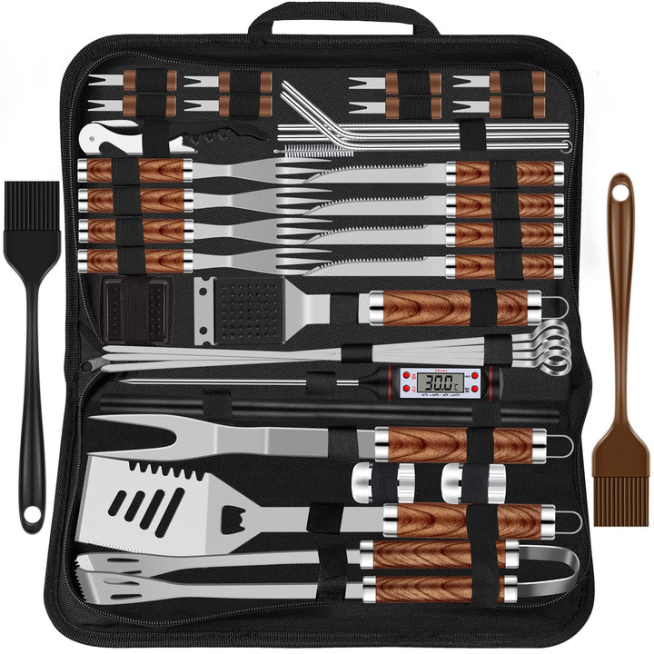 Grilliance 38 Stücke BBQ Grillbesteck Set Edelstahl Grillzubehör für Männer Geschenk Geburtstag Hoch