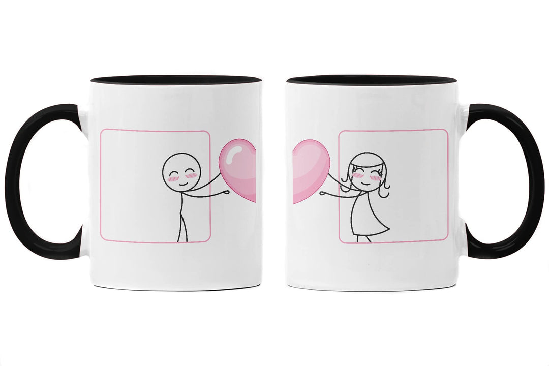 Trendation - Fernbeziehung Geschenke Tassen Set Partner Liebe Geschenk für Freundin Freund Liebesges