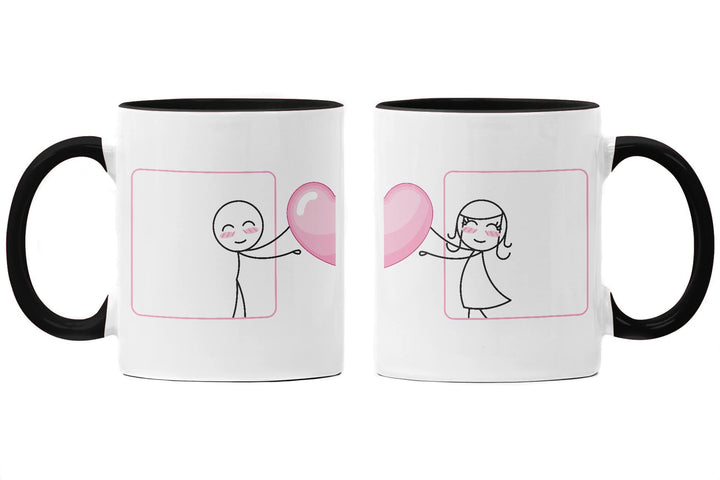 Trendation - Fernbeziehung Geschenke Tassen Set Partner Liebe Geschenk für Freundin Freund Liebesges