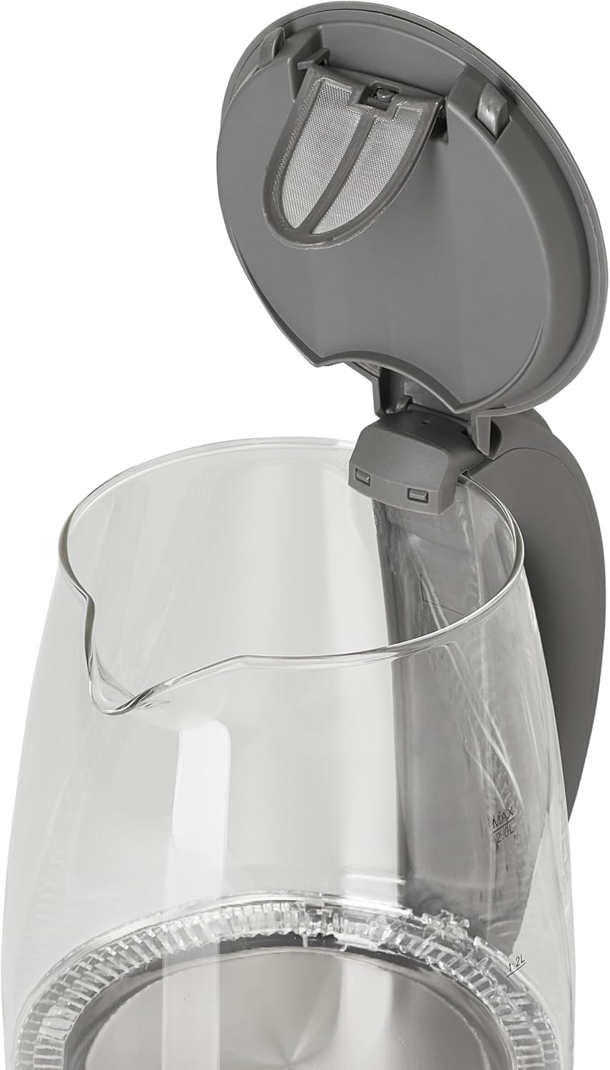 Adler AD 1286 Wasserkocher aus Glas und Kunstoff, 2L, 2000 W, LED Beleuchtung, Glaswasserkocher für