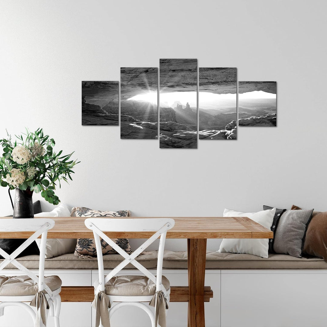 Runa Art Wandbilder Grand Canyon 5 Teilig Bild auf Vlies Leinwand Deko Wohnzimmer Schlafzimmer Berge