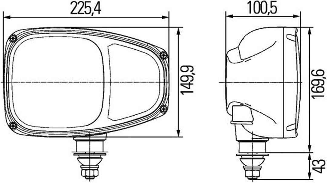 HELLA - Hauptscheinwerfer - Combi 220 - 24V - Anbau - Stecker: offene Kabelenden - links - 1LE 996 1