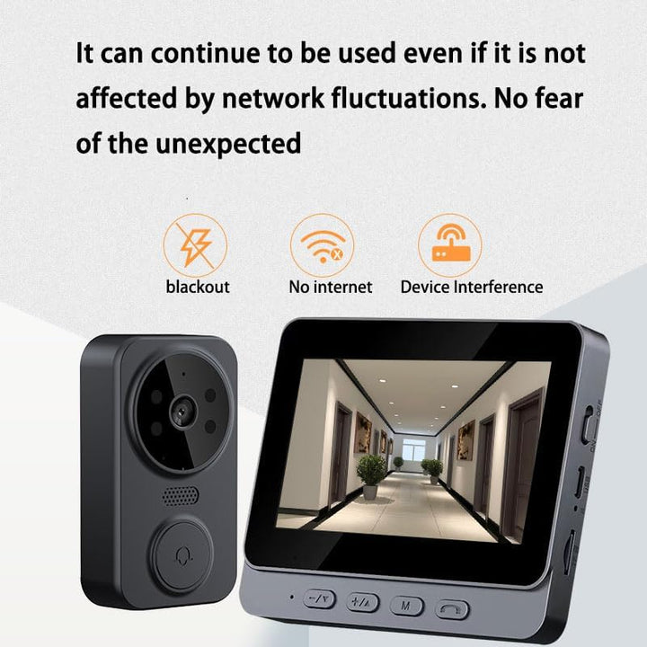 TKMARS Türklingelkamera - Kabellose Video 2-Wege Audio Gegensprechanlage mit 4,3 Zoll IPS Bildschirm