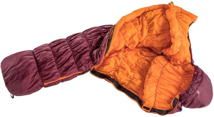 deuter Exosphere -6° SL Damen Kunstfaser Schlafsack, maron-mango Zip left, Zip left