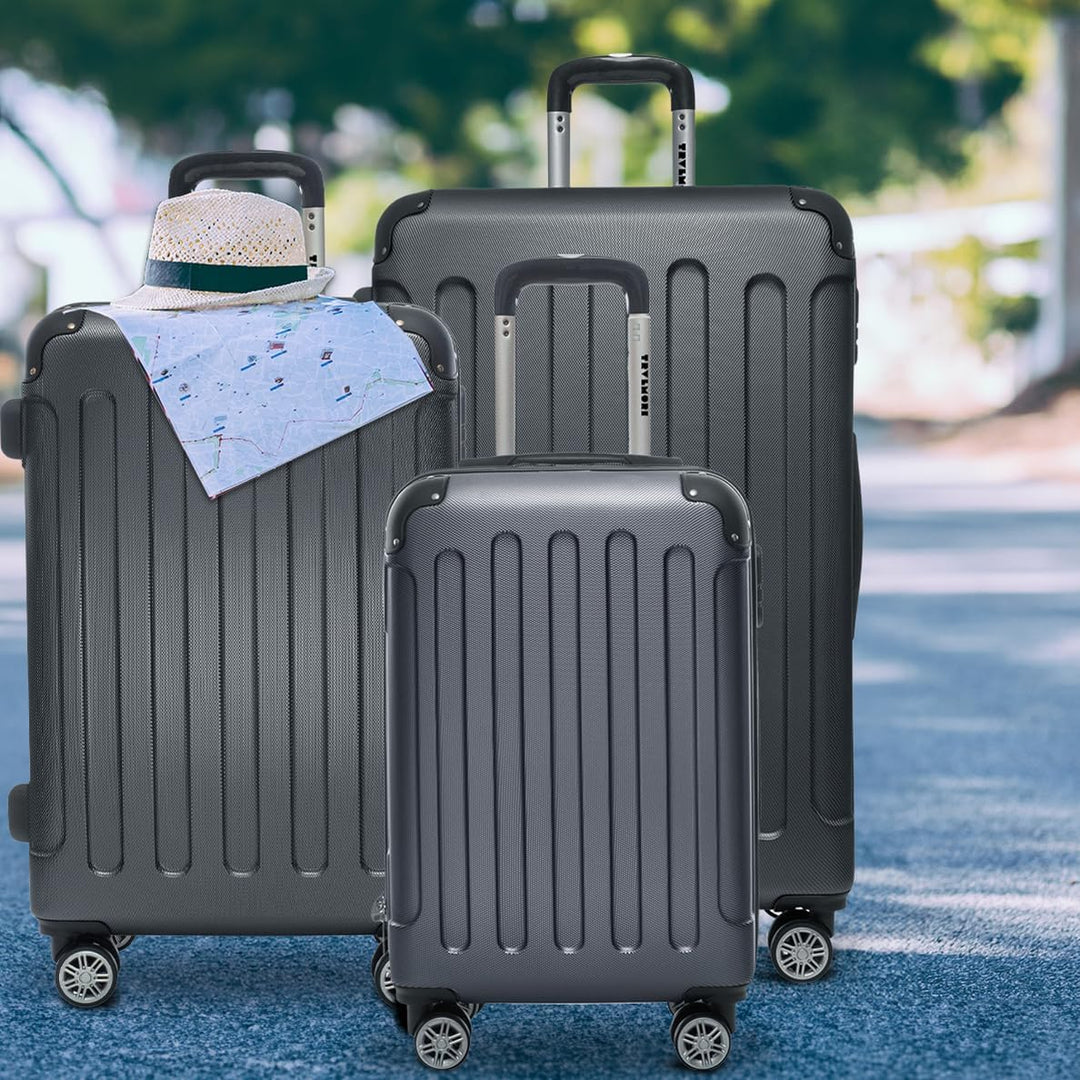TRVLMORE Kofferset 3 Teilig Hartschale - Koffer & Trolleys Set - Reisekoffer Set 3 Teilig - Koffer S