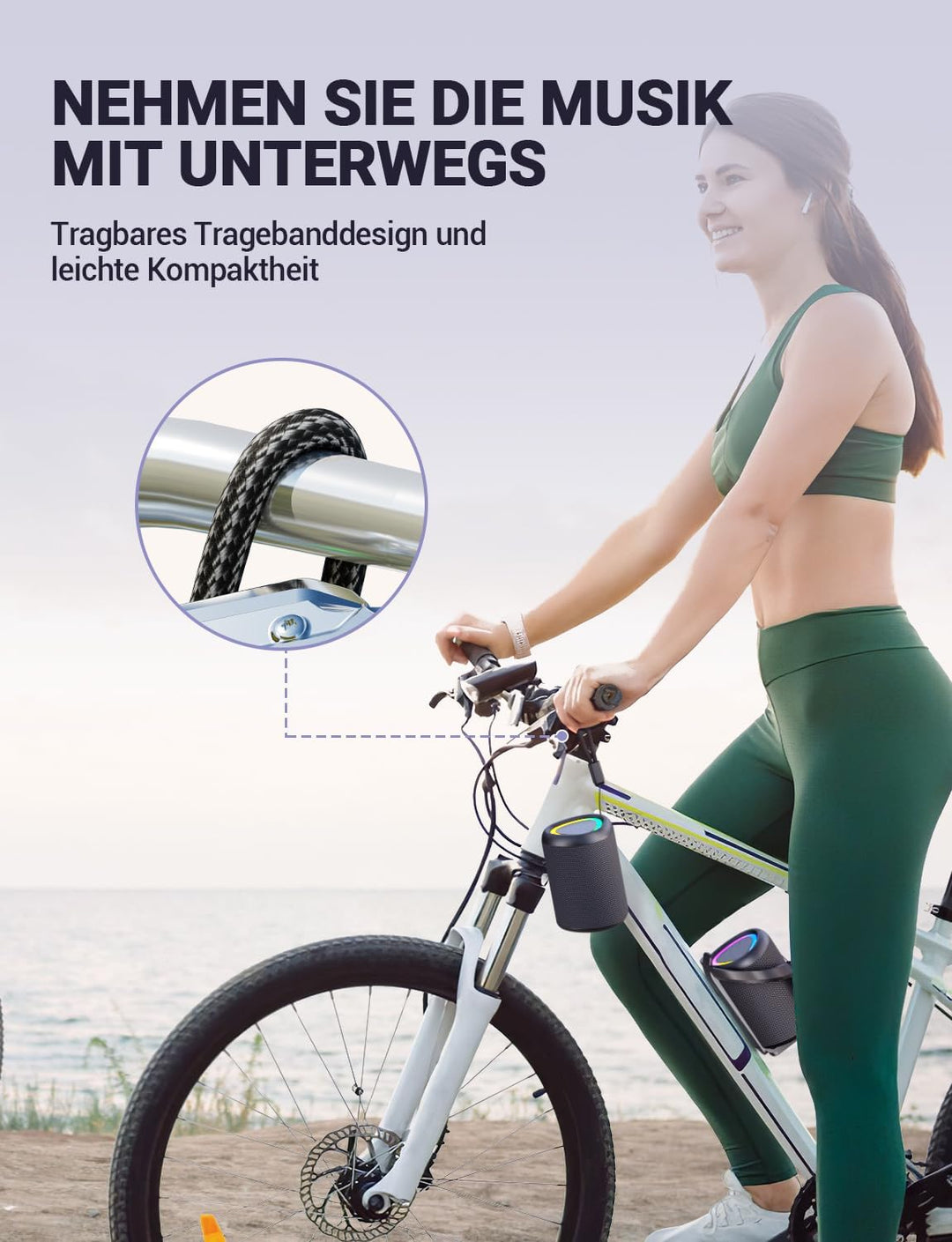 Bluetooth Lautsprecher Kleine Musikbox Bluetooth 5.3 15W mit TWS Modus RGB Lichtern 30 Meter Reichwe