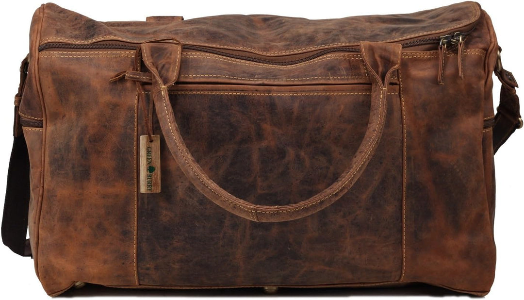 GreenBurry Reisetasche Large 53 x 36 x 26 cm Rind-Leder Sport-Tasche Weekender 1736