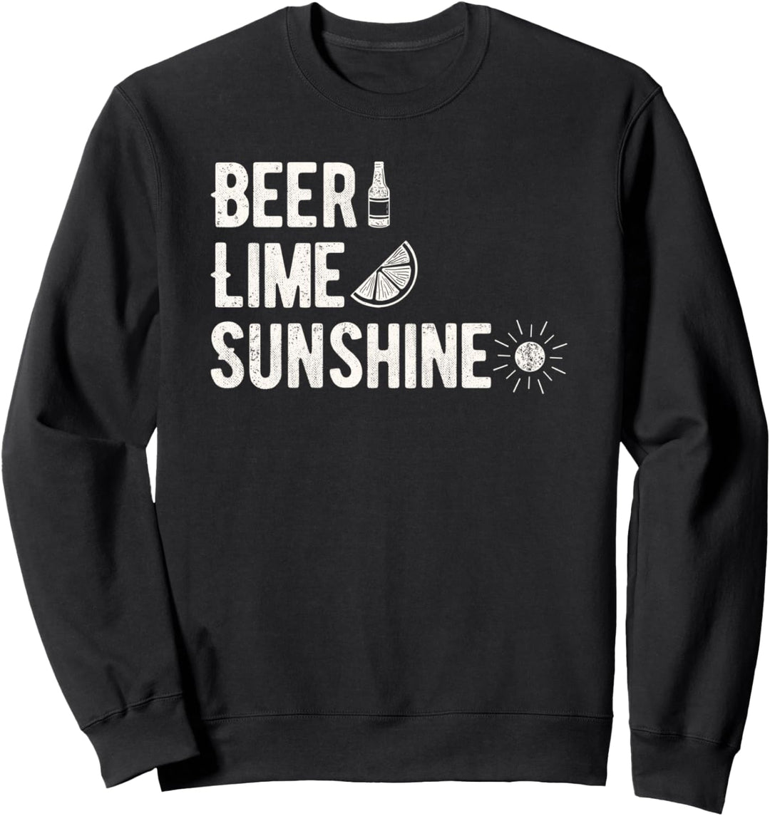Beer Lime Sunshine Text Icon Stack Sweatshirt
