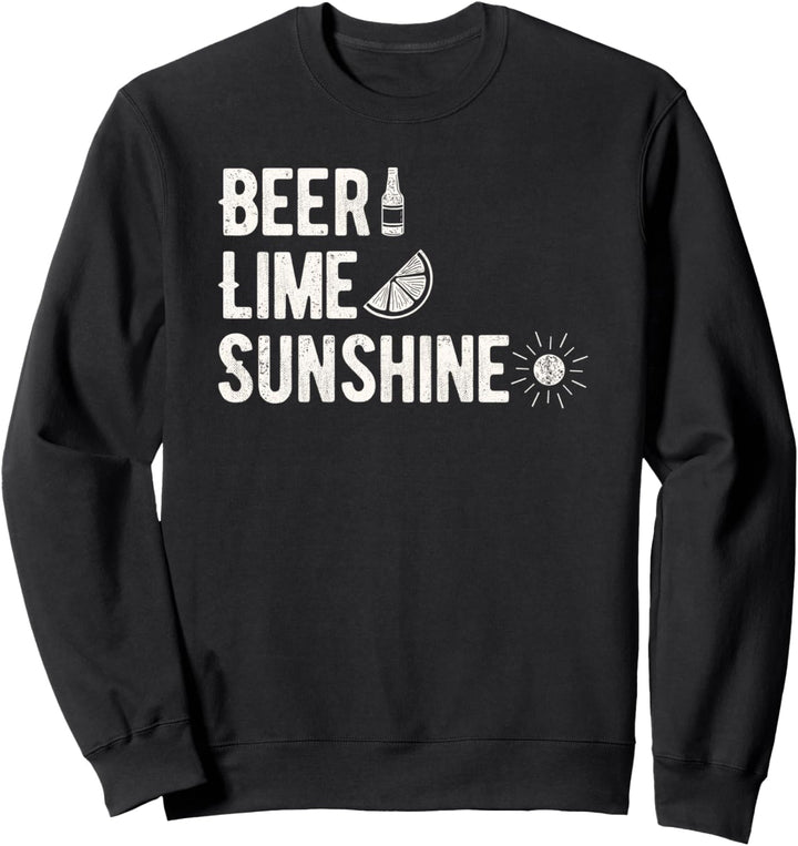 Beer Lime Sunshine Text Icon Stack Sweatshirt