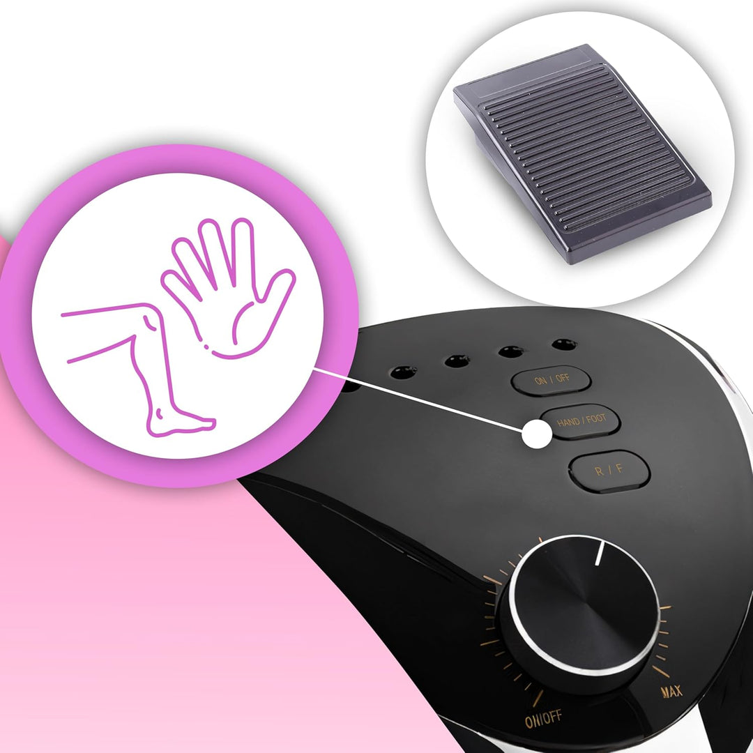 Retoo Nagelfräser Elektrische 35000 U/Min Professionelle Nagelfeile mit LED Display Fräser für Gelnä