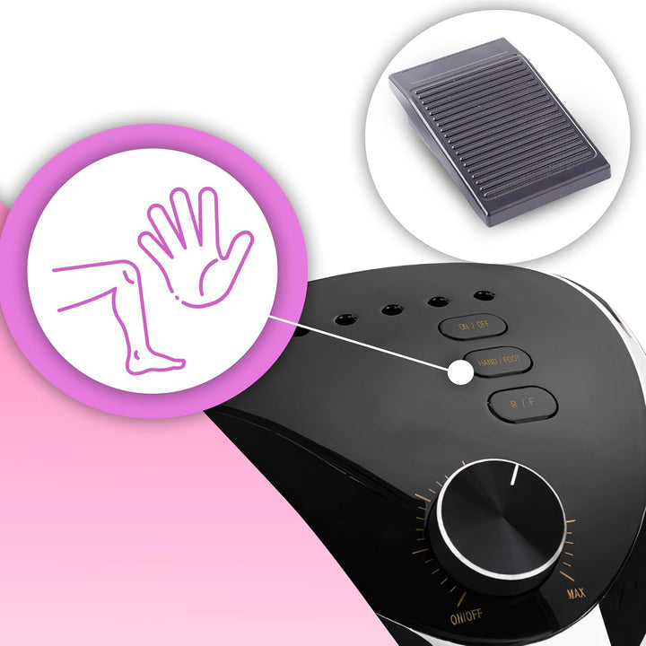 Retoo Nagelfräser Elektrische 35000 U/Min Professionelle Nagelfeile mit LED Display Fräser für Gelnä