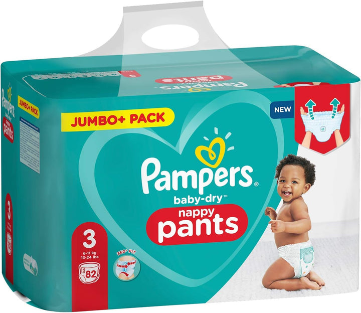 Pampers 81714234 Baby-Dry Pants windelhose, weiss Grösse 3 (82 Stück), Grösse 3 (82 Stück)