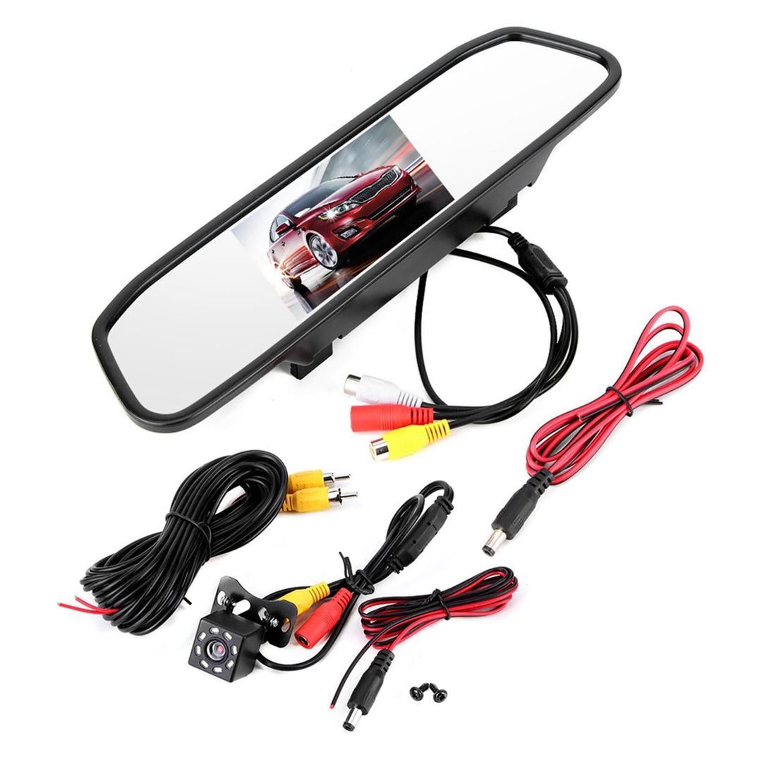 Rückfahrkamera Spiegel, Auto HD Rückspiegelmonitor, 4,3-Zoll Auto HD Rückspiegel Monitor mit Backup