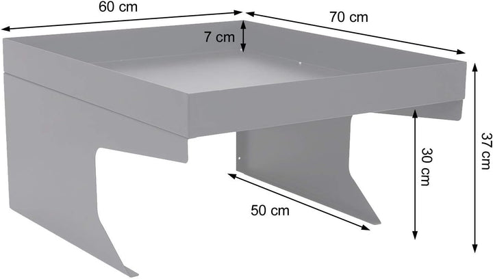 Mähroboter-Garage mit Pflanzkasten HWC-G60AM, Dach Unterstand für Rasenmäher, Metall 37x60x70cm - br