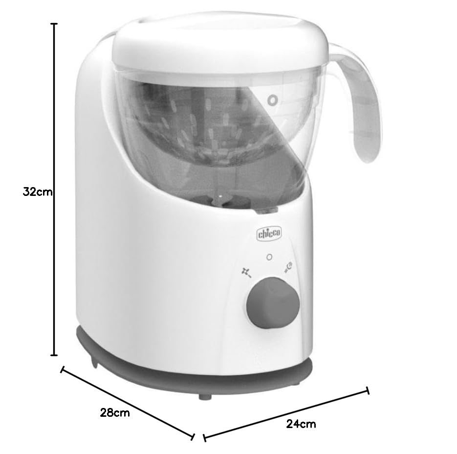 Chicco Easy Meal Mahlzeitenkocher, Multifunktions Babynahrungszubereiter für die Entwöhnung, Mixer u