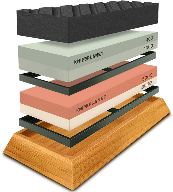 messerschleifstein set 400/1000 und 3000/8000-grit profi, tresor messerschärfer set whetstone set en