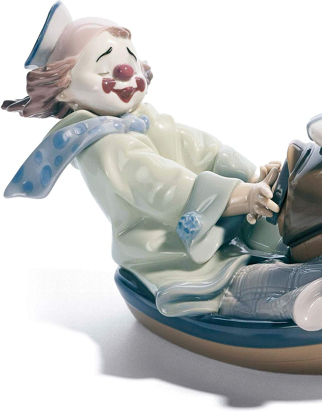 LLADRÓ Clown-Figur Verrückte Lokomotive. Clown. Porzellan.