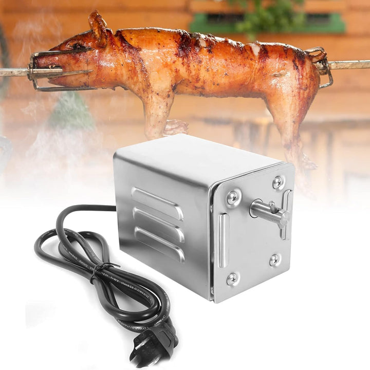 grillmotor für grillspiess 220V, SP-S40 Edelstahl BBQ Grill Zubehör Bräter Elektromotor Ziegenschwei