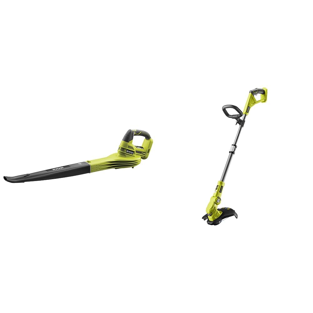 RYOBI 18 V ONE+ Akku-Laubgebläse OBL1820S & 18 V ONE+ Akku-Rasentrimmer OLT1832 (Schnittbreite 25-30