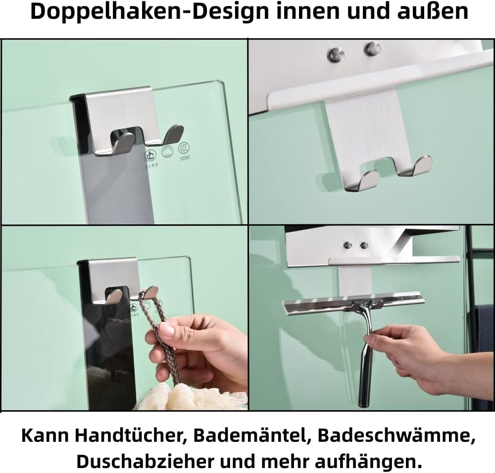 Duschregal zum Hängen,2-Store Duschablage zum Hängen, SUS304 Edelstahl Doppelt Duschkorb Hängeregal