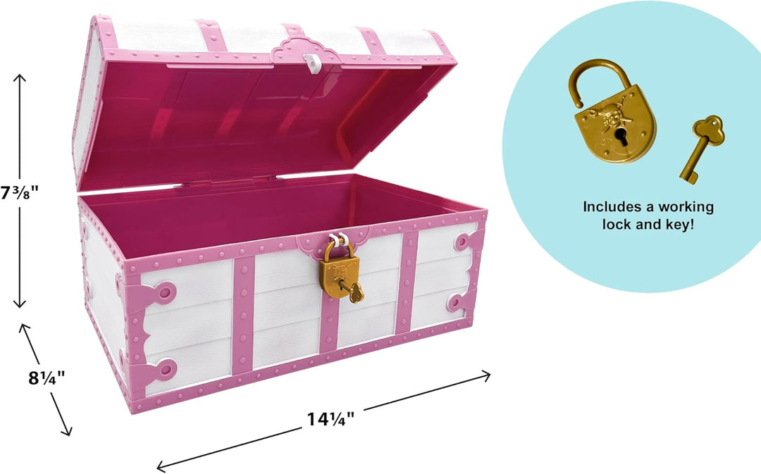 Teacher Created Resources TCR6055 Schatztruhe mit Schloss und Schlüssel, Rosa und Weiss