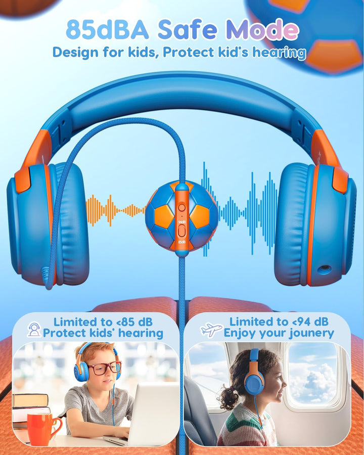 awatrue Kinder Kopfhörer, Kabel Kinderkopfhörer mit Mikrofon, Over Ear Kopfhörer Kinder für Schule/R
