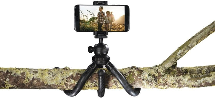 Hama Stativ Flexpro (für Smartphone, GoPro und Kameras, mit Gelenkfüssen, Höhe 27 cm) schwarz, Schwa