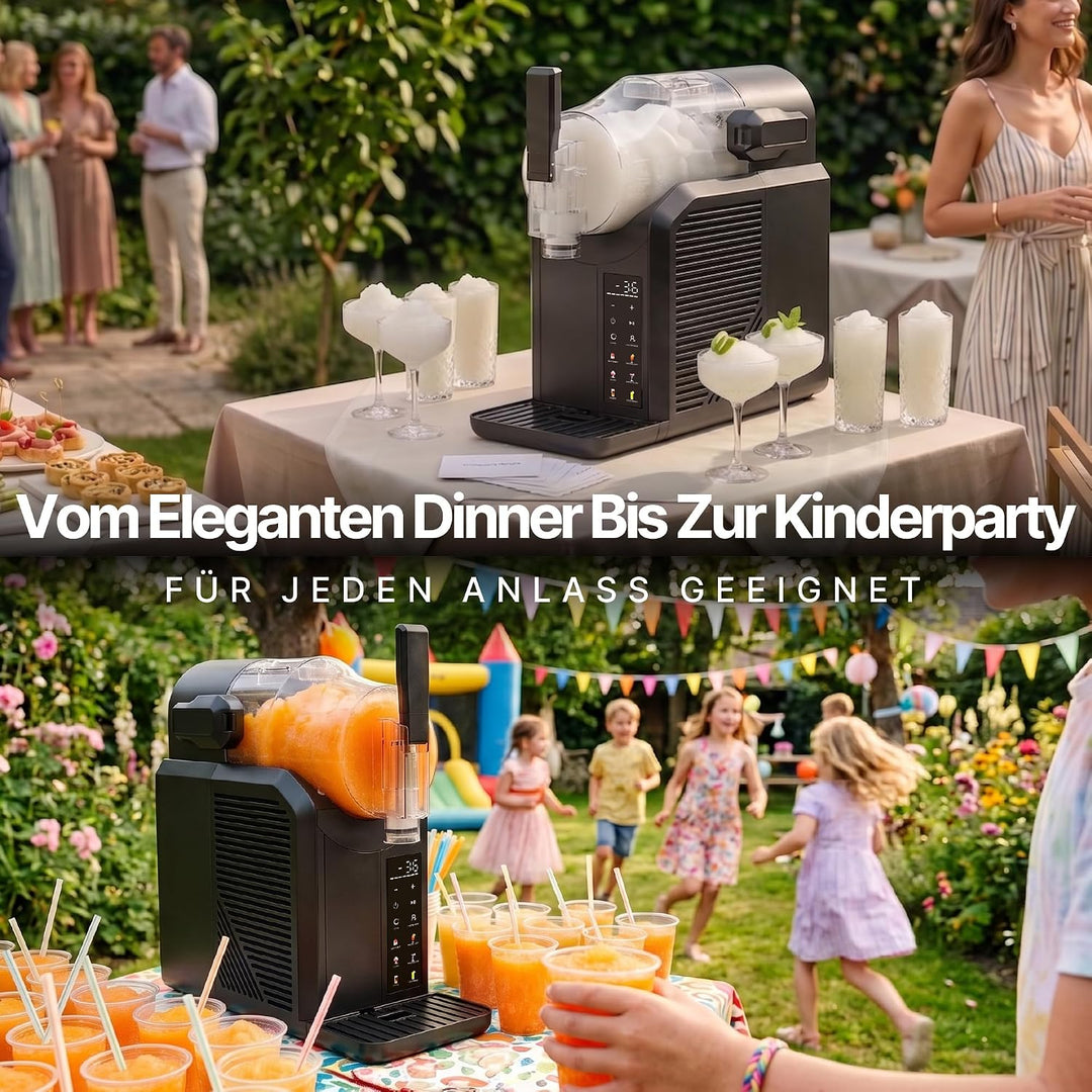Seeger SuperSlush, 2L 7-in-1 Slush Maschine für zu Hause, 7 Smarten Programma, Automatische Reinigun
