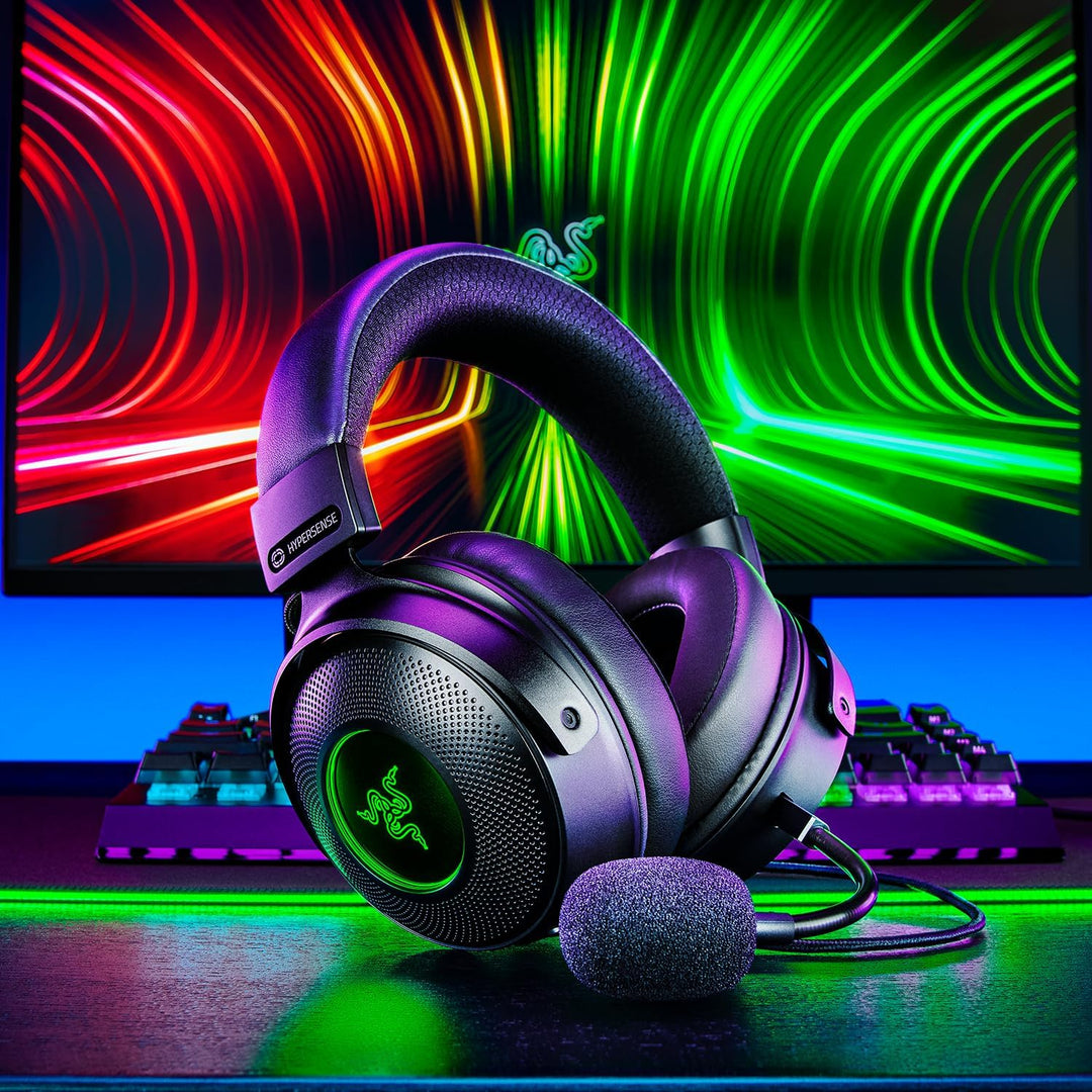 Razer Kraken V3 Hypersense - Kabelgebundenes USB-Gaming-Headset mit haptischer Technologie (TriForce