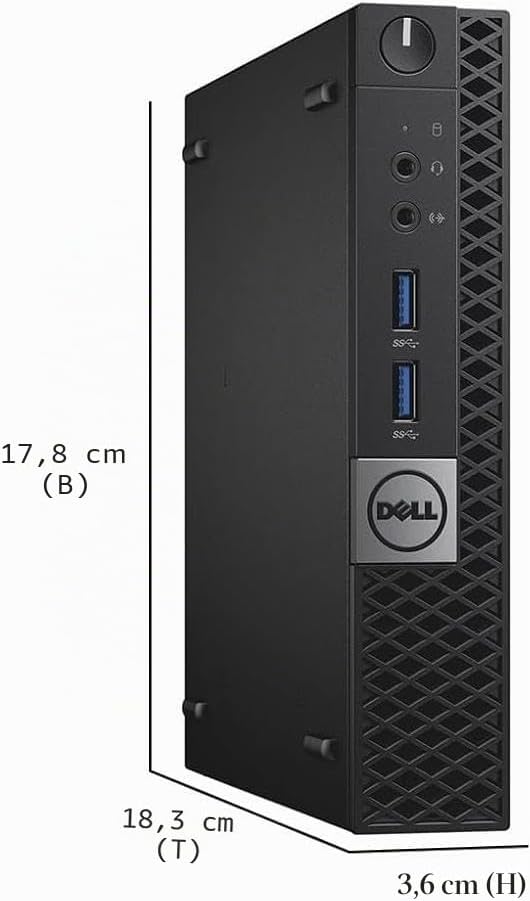 Dell Optiplex 3040 Mini Computer PC mit 24 Zoll Monitor, Intel Core i5-6500, 8GB RAM, 256GB SSD, US