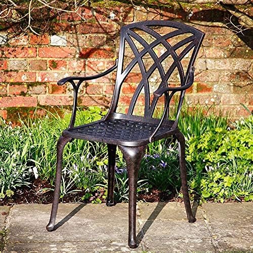 Lazy Susan London Rose Bistrotisch | Rund | 2-Sitzer | wartungsfrei | wetterfest | Sandguss-Aluminiu