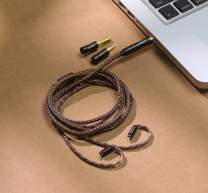 LINSOUL Tripowin Amber 32AWG OFC Oxygen Free Cable HiFi IEM Kabel mit austauschbarem 2.5mm/3.5mm/4.4