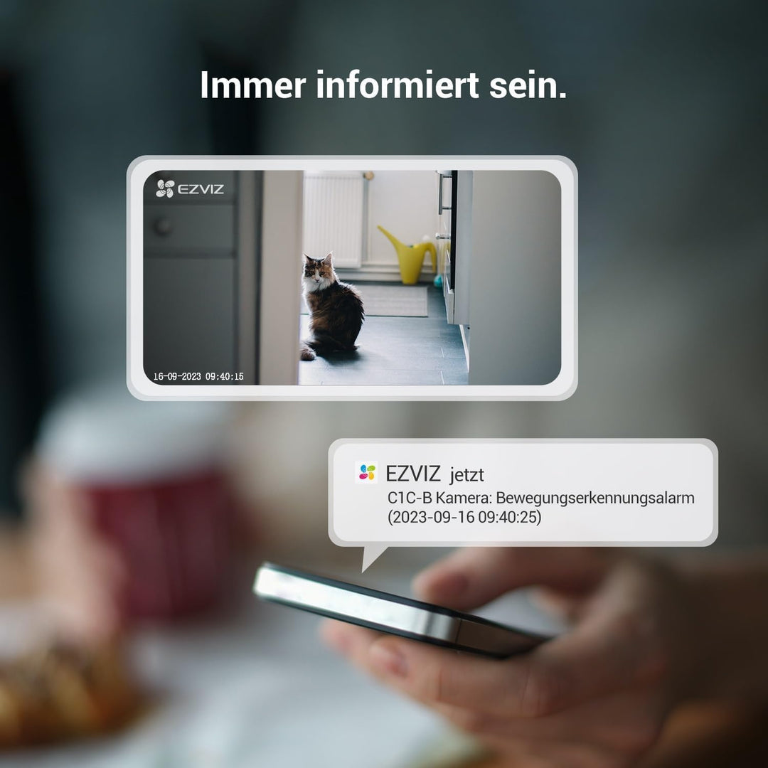 EZVIZ 1080P WLAN IP Kamera, Überwachungskamera Innen mit Zwei-Wege-Audio, Magnetfuss für einfache In