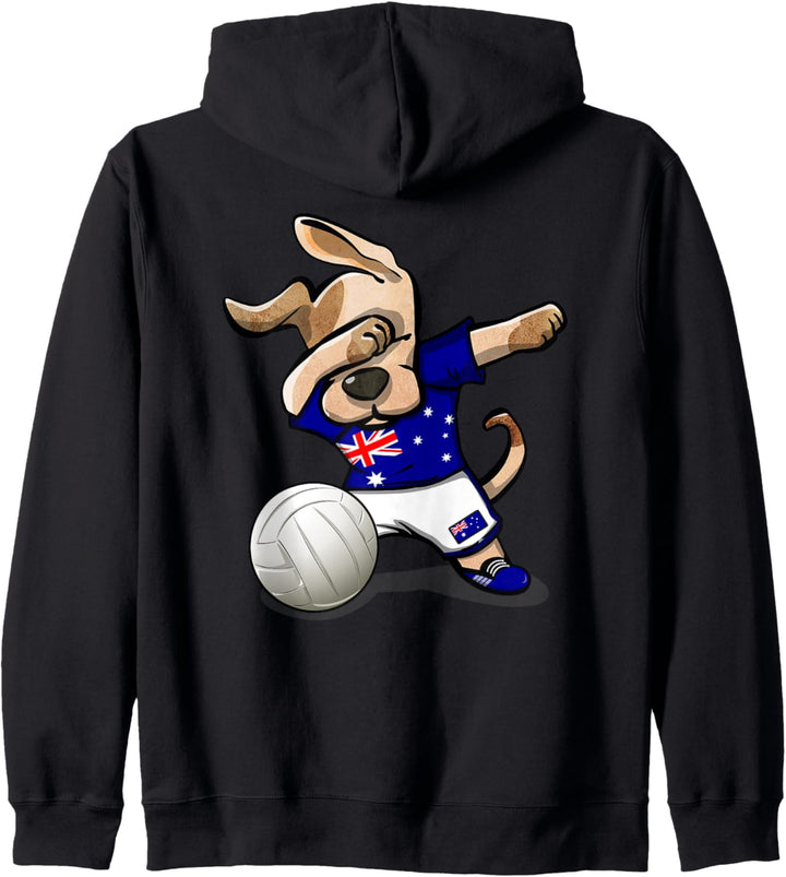 Tupfender Hund Australien Volleyball Australische Flagge Kapuzenjacke