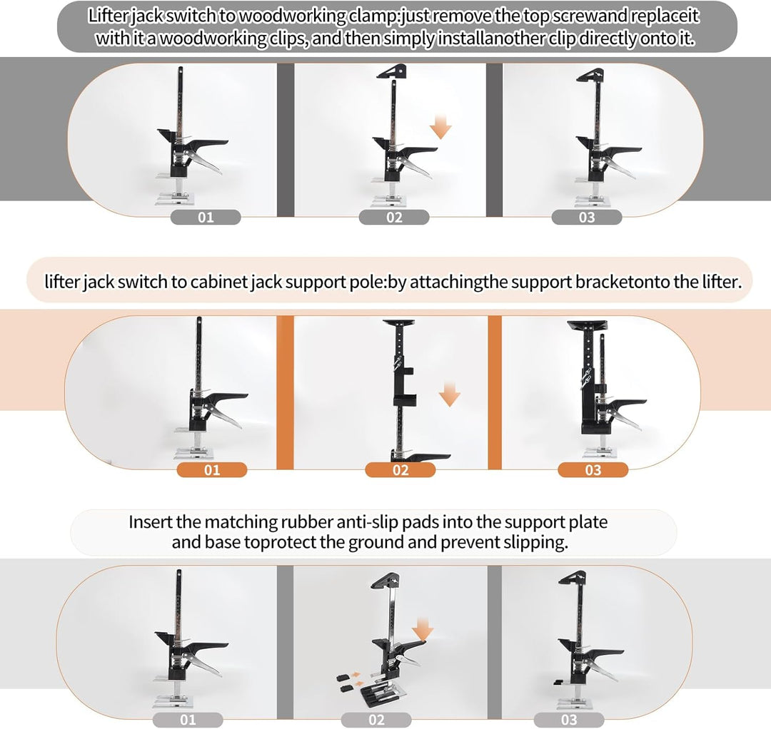 DBREAKS 3-in-1 Multi Arbeitssparender Arm mit Skala, 2Pcs 38CM Multifunktionale Handhebewerkzeug Bis