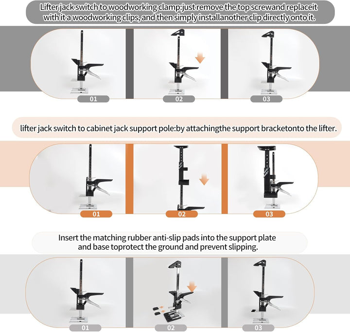 DBREAKS 3-in-1 Multi Arbeitssparender Arm mit Skala, 2Pcs 38CM Multifunktionale Handhebewerkzeug Bis
