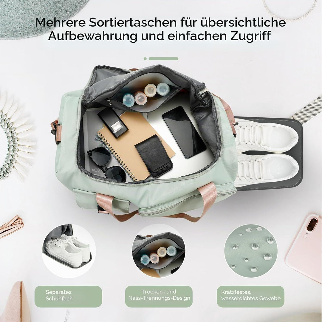 Cozary Sporttasche für Herren & Damen - 42L grosse Reisetasche Wasserdichtes Oxford-Gewebe - 3-in-1