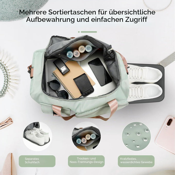 Cozary Sporttasche für Herren & Damen - 42L grosse Reisetasche Wasserdichtes Oxford-Gewebe - 3-in-1