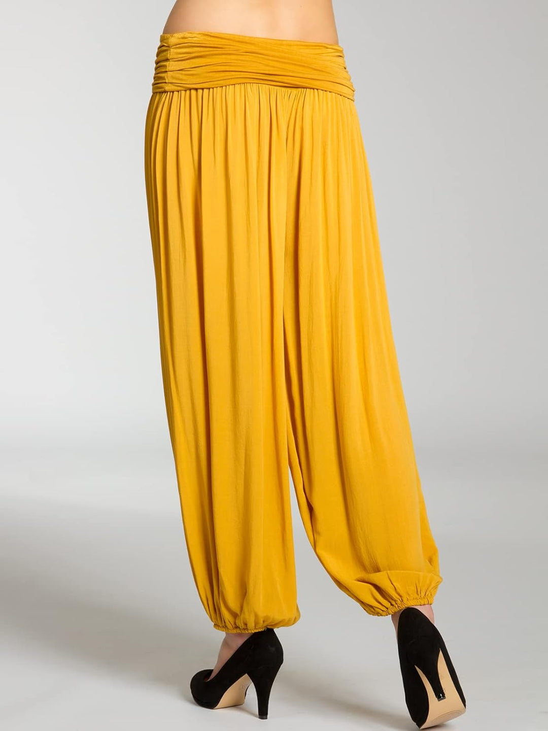 Caspar KHS035 leichte Damen Sommer Haremshose, Farbe:Curry, Mode Grösse:36
