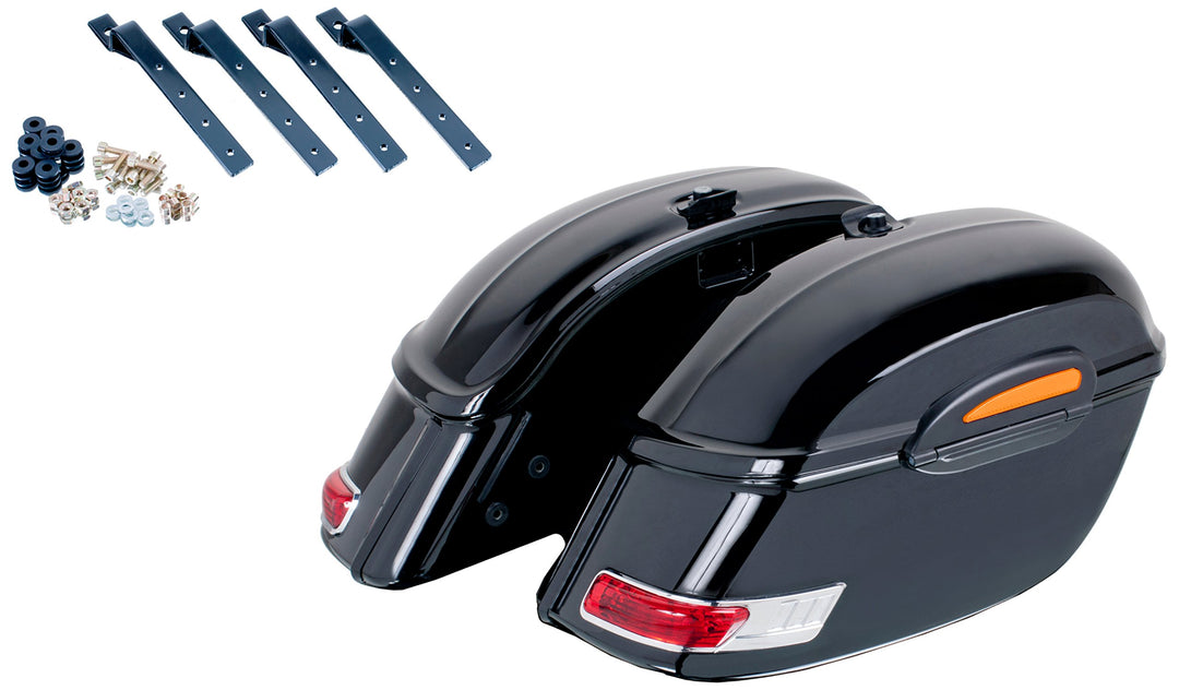 Customacces AMZ002N Hartschalenkoffer Touring mit Universalen Halterungen, Schwarz, Grösse Size