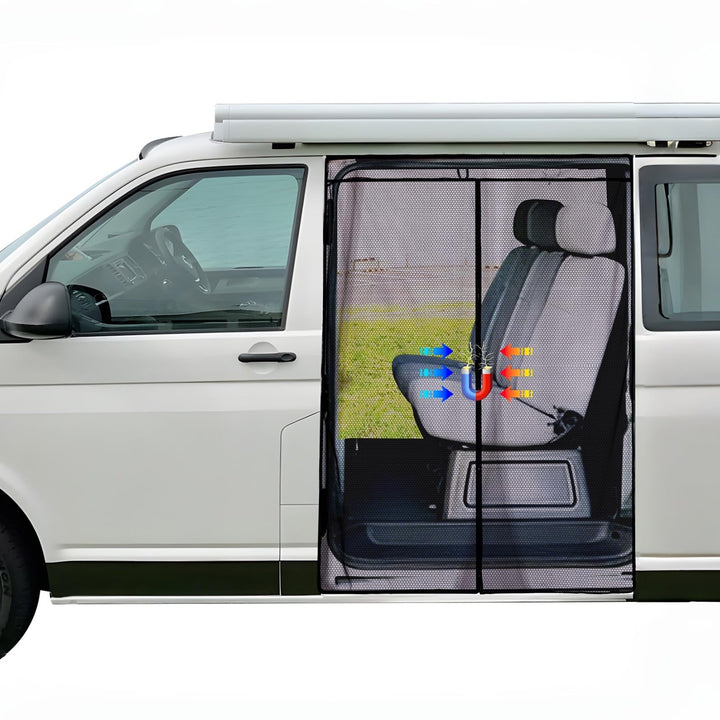 Moskitonetz Magnetisch für VW T5 T6 Schiebetür | Insektennetz & Fliegengitter mit Schattennetz | Son