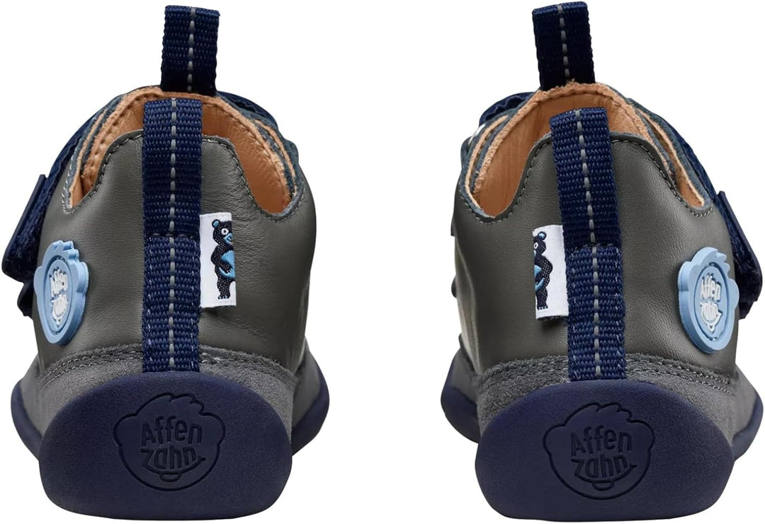 Affenzahn Barfussschuh Leder Buddy mit Klettverschluss Weich rutschfest Flexibel Reflektierend für J