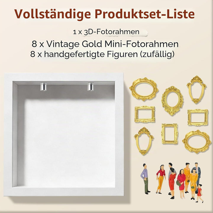 DIY Mini Museum Bilderrahmen, Vintage Mini Museum Silhouette Box, Personalisierte Mini Figuren Mensc