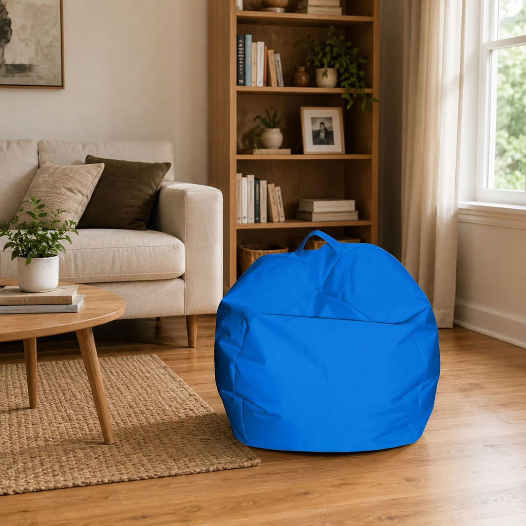 Dmora Eleganter Sitzsack, blaue Farbe, Masse 65 x 50 x 65 cm Blu, Blu