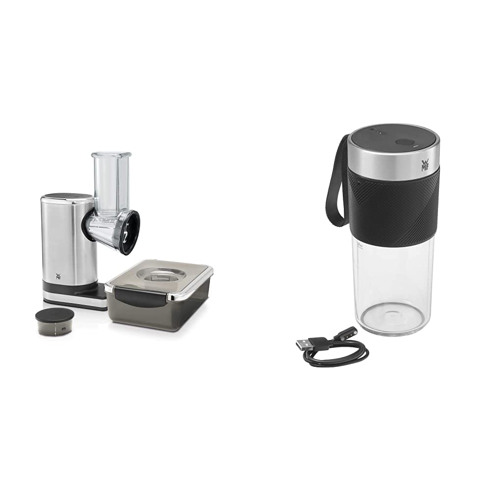 WMF Küchenminis Salat-to-go (150 W, elektrischer Gemüseschneider, 5 Einsätze) & Küchenminis Mix on t